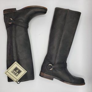 Women's Charcoal Frye Tall Riding Boots Size 5 1/2